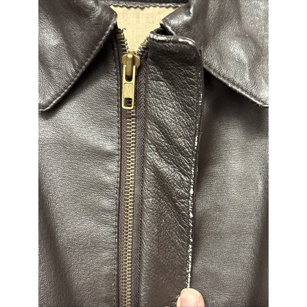 Airborne Leathers Air Force A-2 Flight Jacket Mens Medium Brown Leather Bomber - Picture 6 of 7